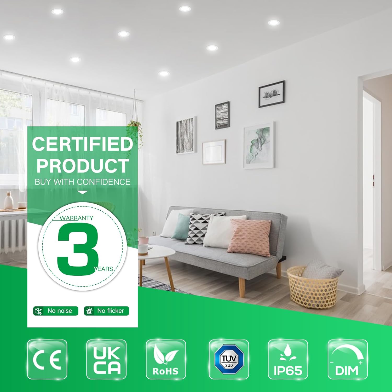 Alusso Faretti LED da Incasso Dimmerabili 7W, Set 6 - immagine 6