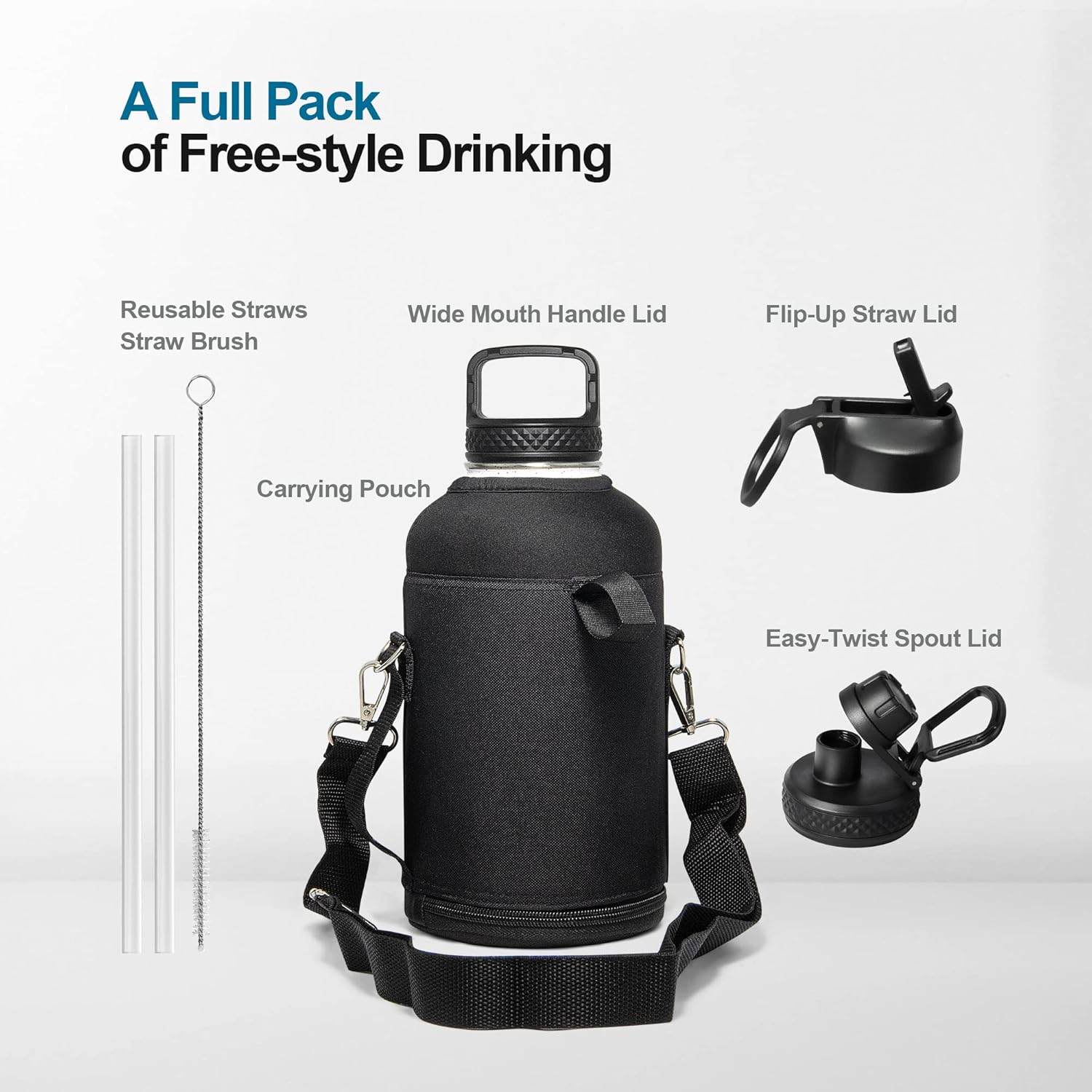 Coolflask Borraccia Isolata 2L con Cannuccia - immagine 6