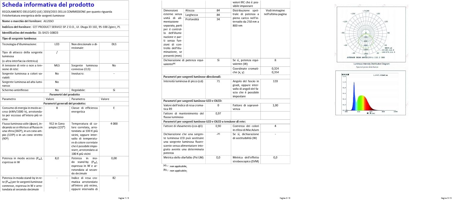 Alusso Faretto LED da incasso ultra piatto 8W, set 6 - immagine 11