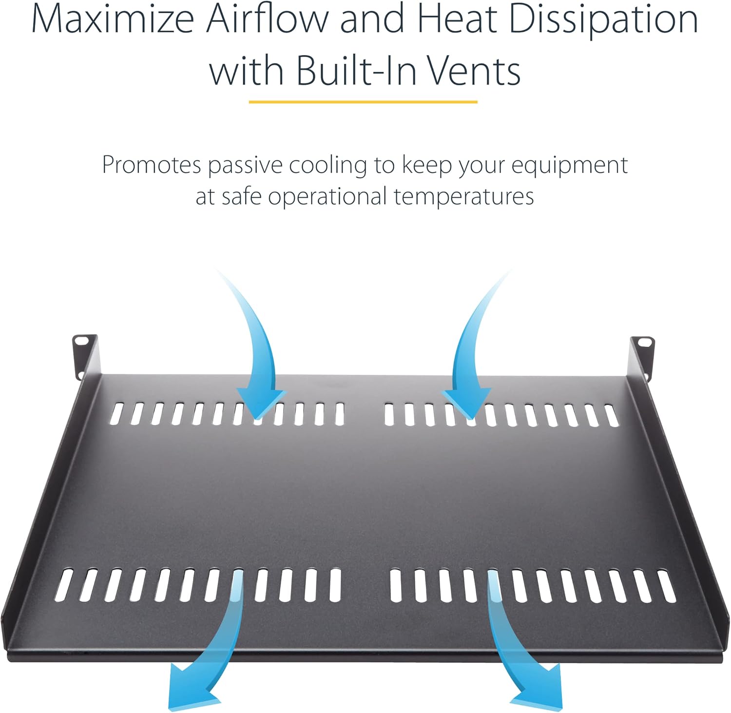 Startech.com Scaffale 1U per Server Rack 19" - Nero - immagine 3