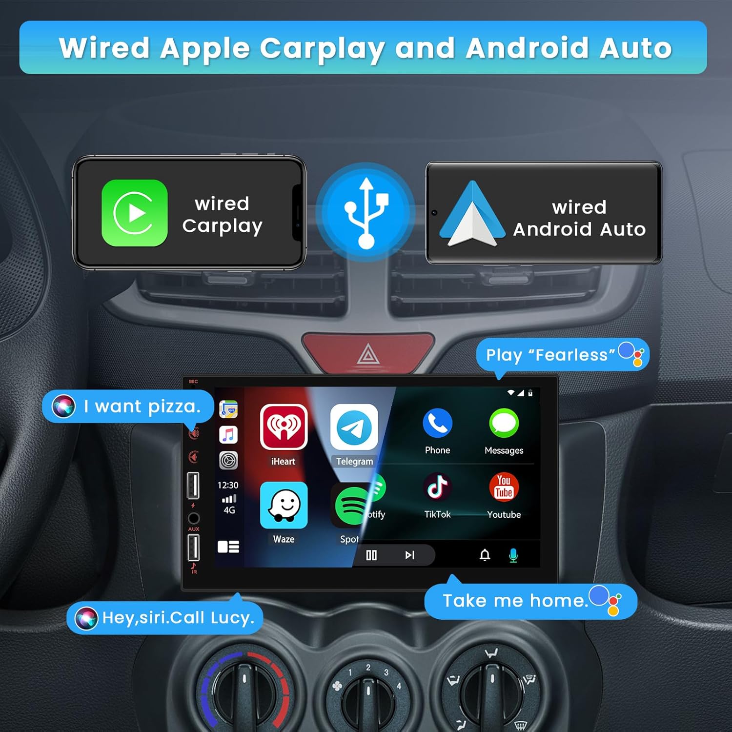 Inefala Autoradio 1 Din con CarPlay e Android Auto - immagine 2