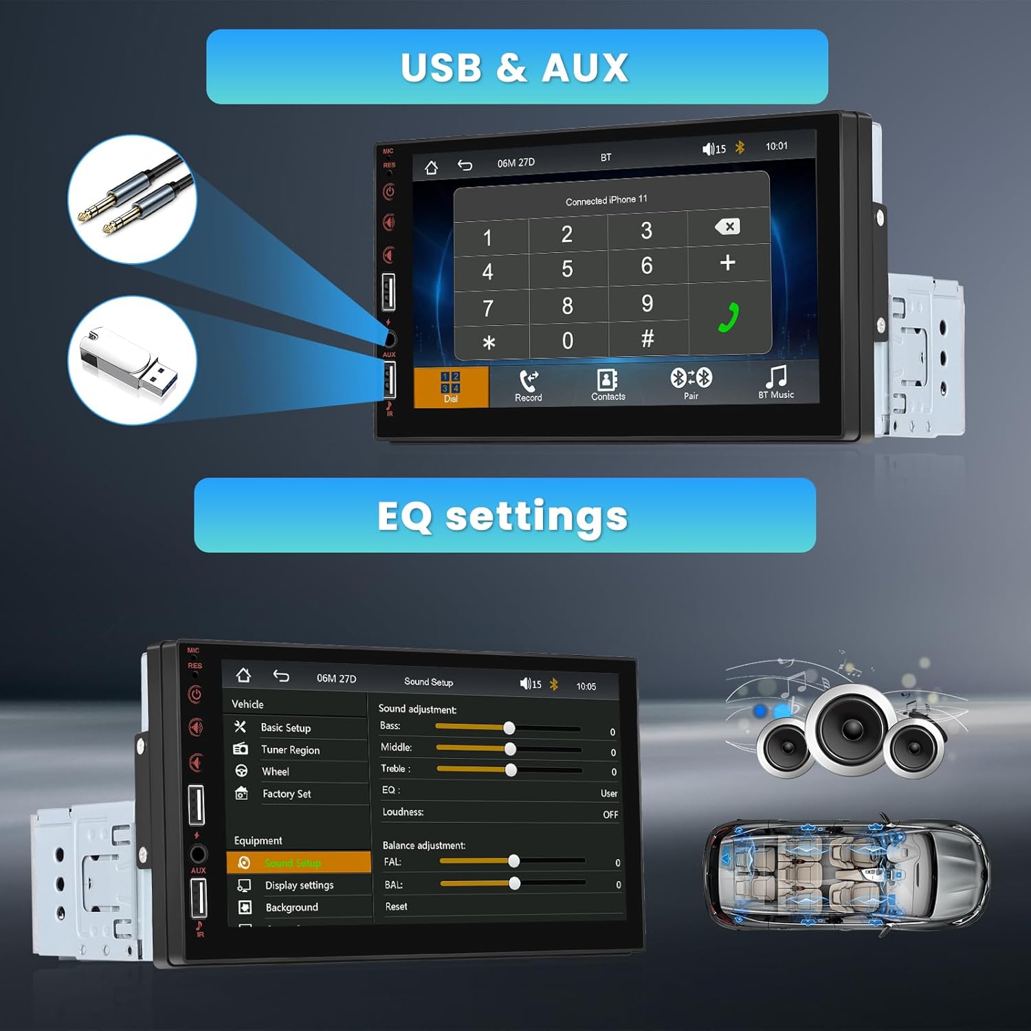 Inefala Autoradio 1 Din con CarPlay e Android Auto - immagine 6