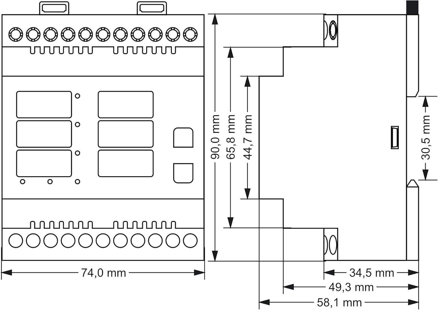 Tense Elektronik EM-100DIN - Multimetro da Incasso - immagine 4