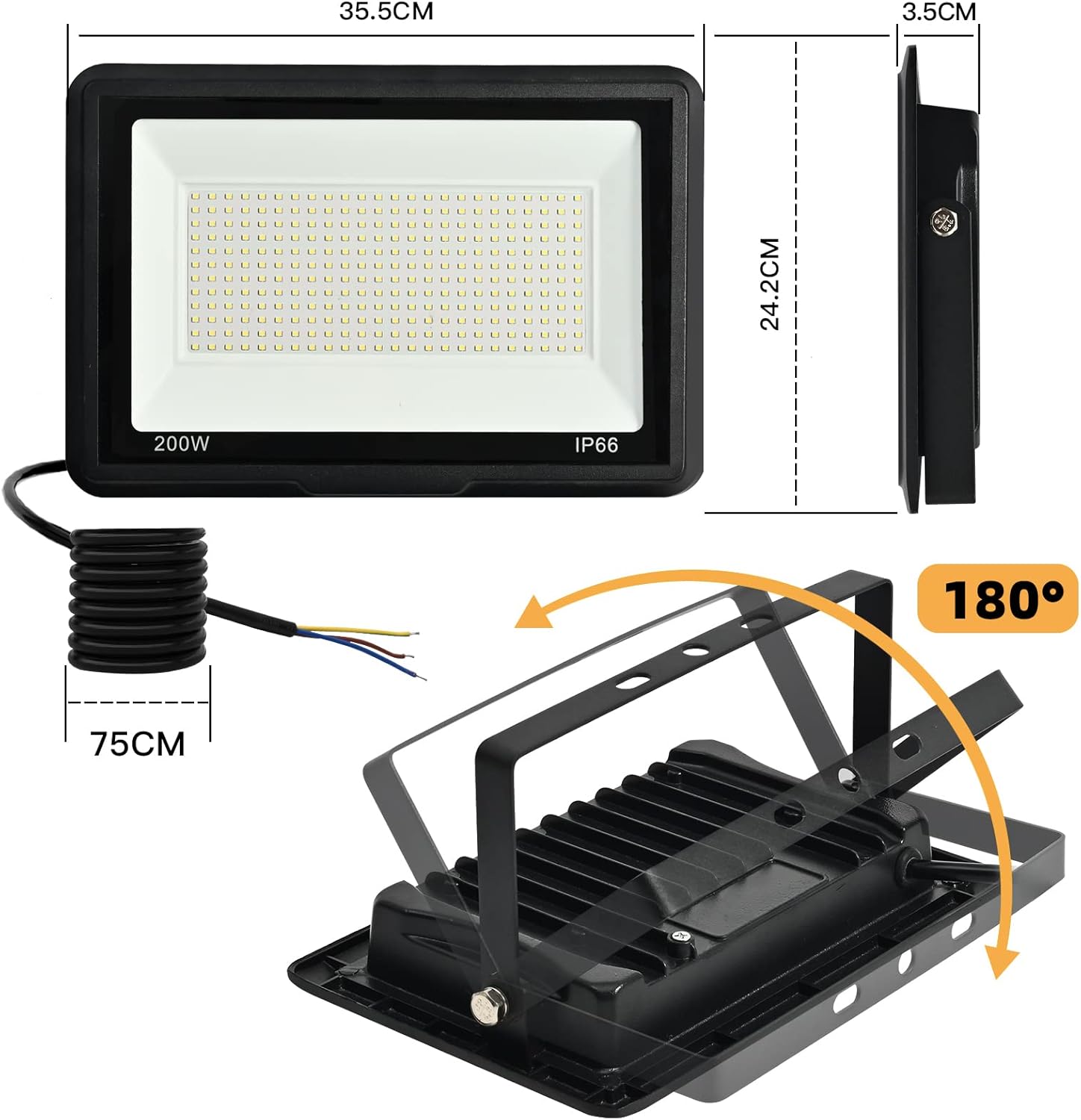 Faretto LED da Esterno 200W 20000LM IP66 - immagine 3