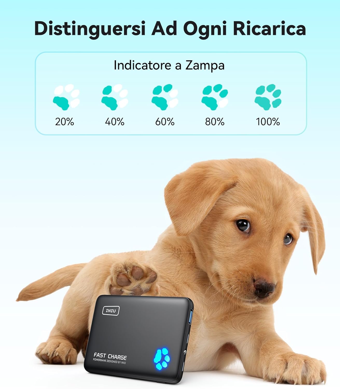 Iniu Power Bank 22.5W 10000mAh Ricarica Rapida - immagine 6