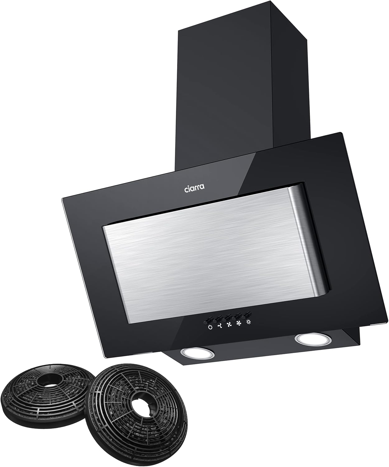 Ciarra CBCB6736D Cappa Aspirante Inclinata 60cm Nera Classe A - immagine 1