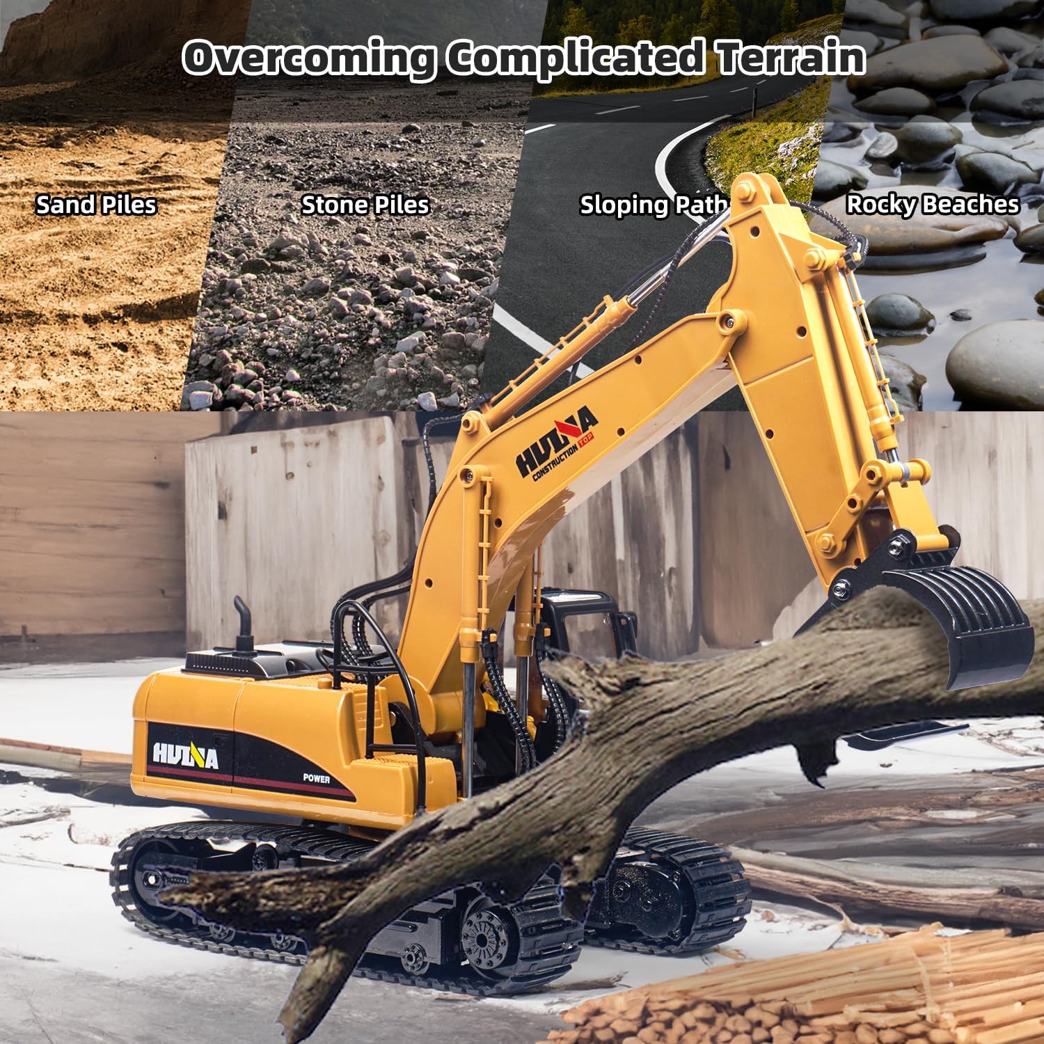 Escavatore RC in Metallo 1:14 con Telecomando 3 in 1 - immagine 5