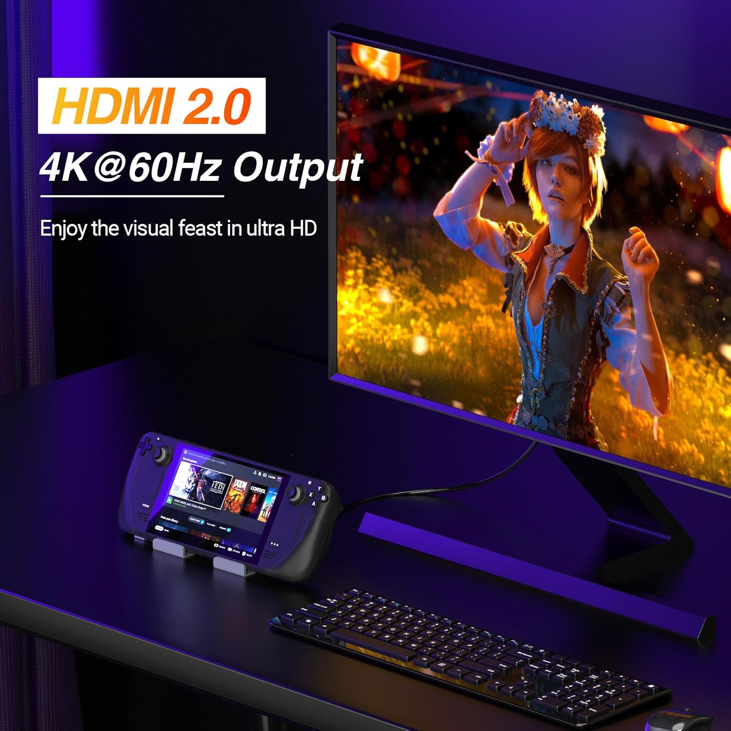 Qhou Steam Deck Docking Station 6 in 1 - immagine 2