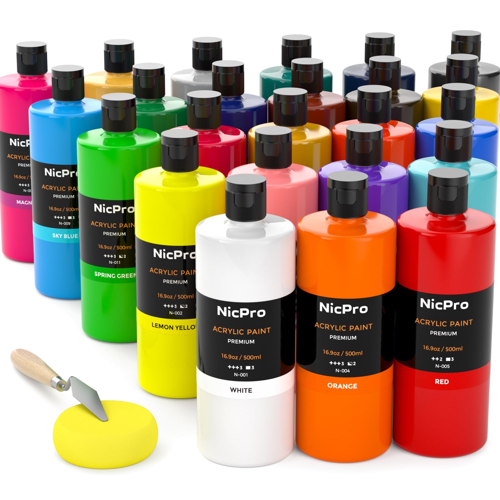 Nicpro Set Colori Acrilici Grande 24 x 500 ML