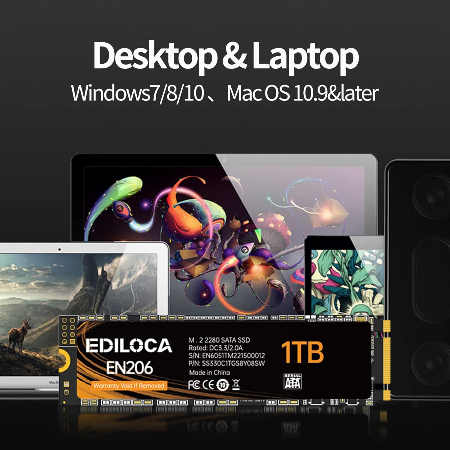 Ediloca EN206 1TB M.2 SSD SATA III 6Gb/s - immagine 5