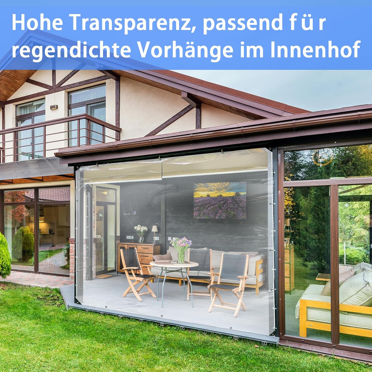 Telone Impermeabile PVC Trasparente 420 g/m² 4x6m - immagine 5