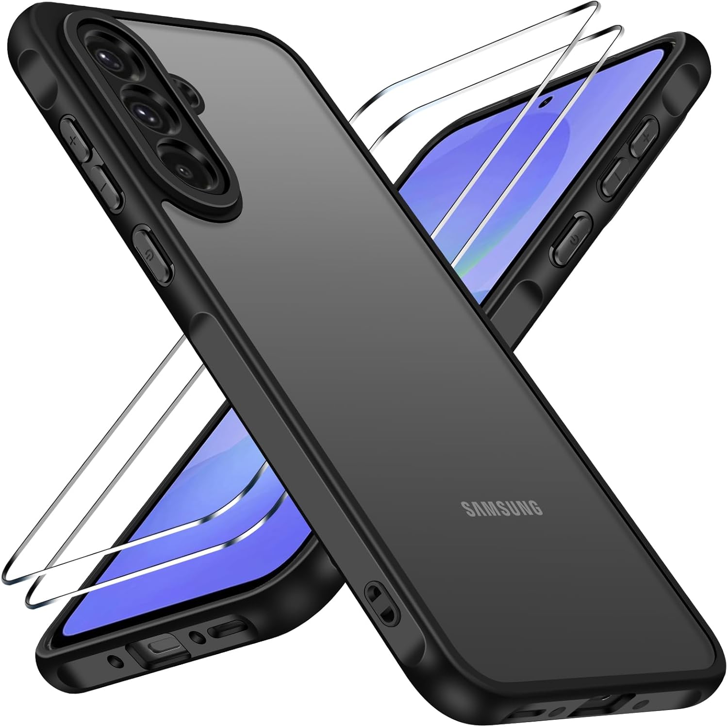 Ivoler Cover Opaca per Samsung Galaxy A36 5G - Nero - immagine 1
