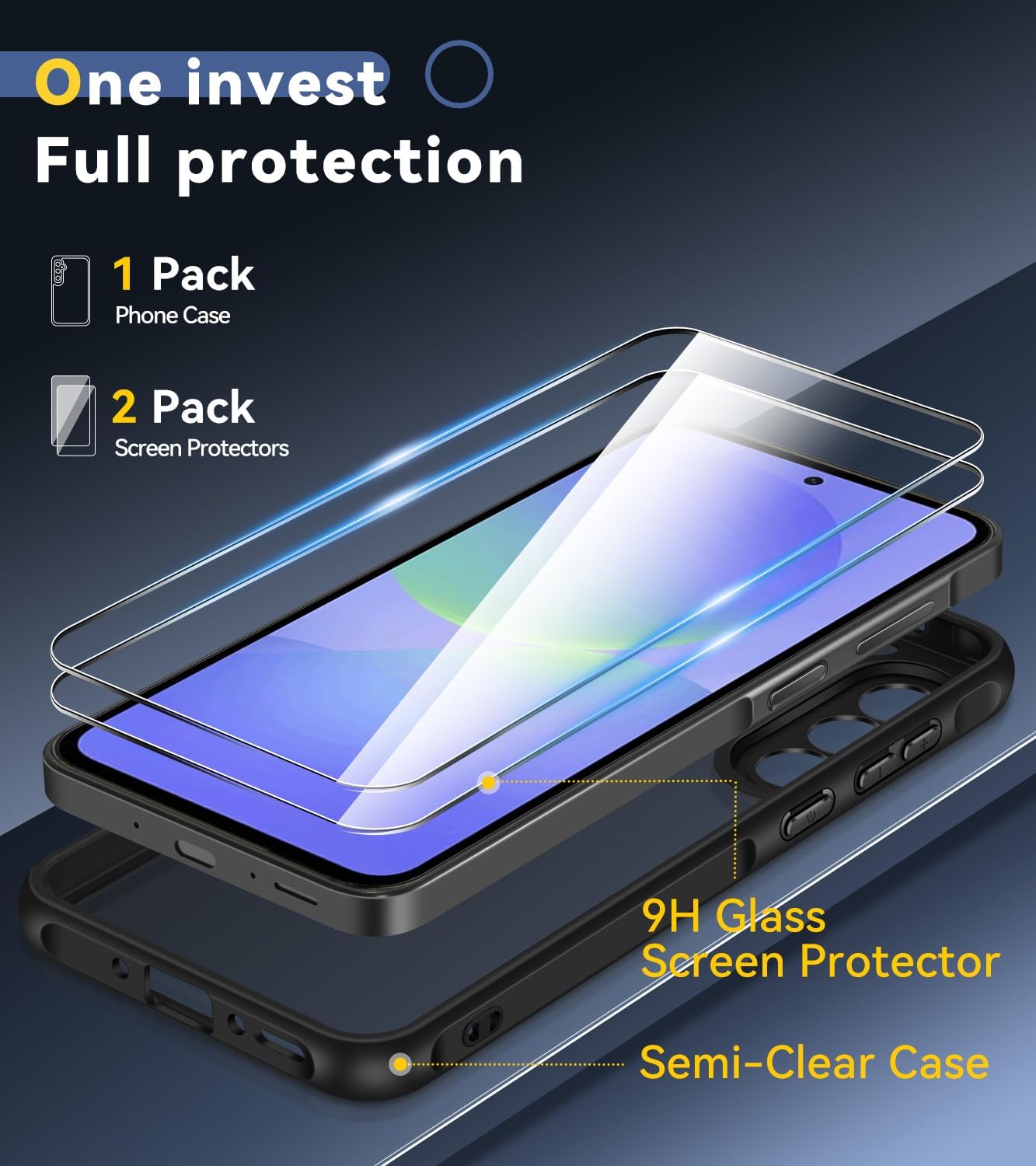 Ivoler Cover Opaca per Samsung Galaxy A36 5G - Nero - immagine 2