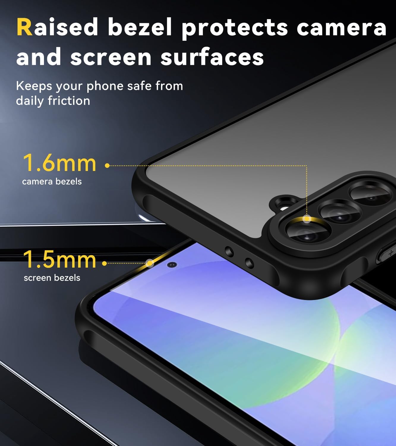 Ivoler Cover Opaca per Samsung Galaxy A36 5G - Nero - immagine 3