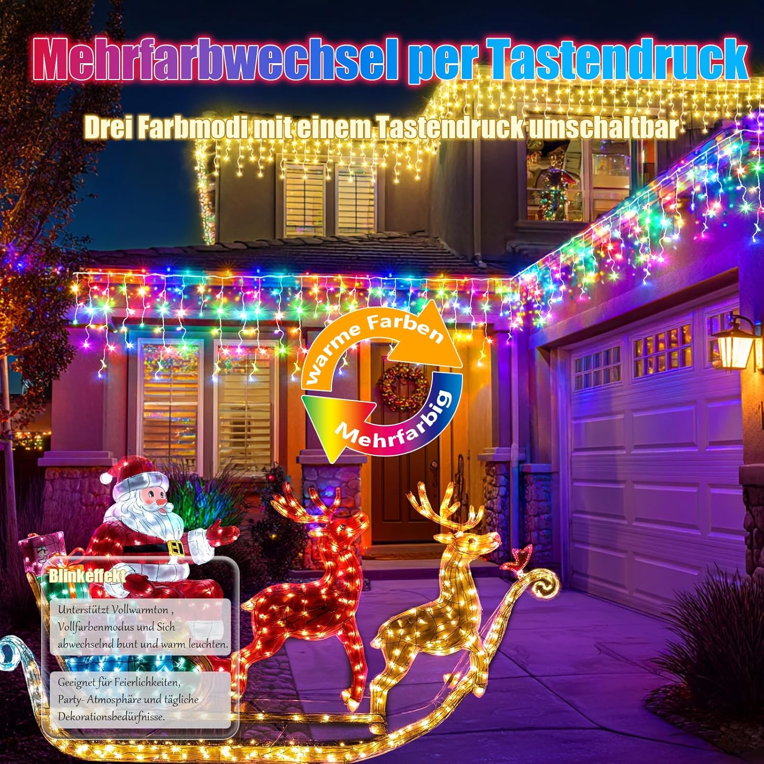 Luci di Natale da Esterno 800 LED 25+5M IP65 - immagine 5