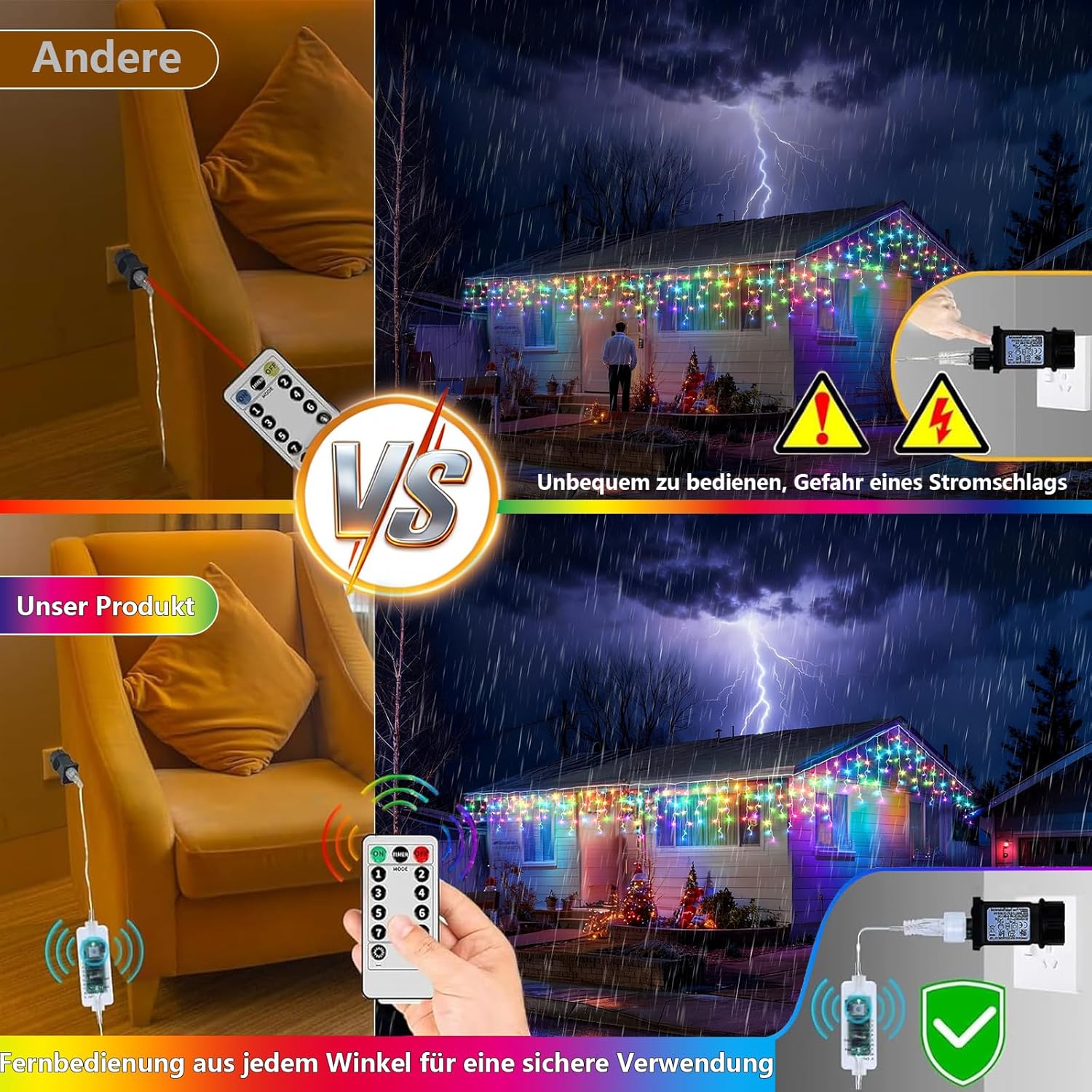 Luci di Natale da Esterno 800 LED 25+5M IP65 - immagine 6