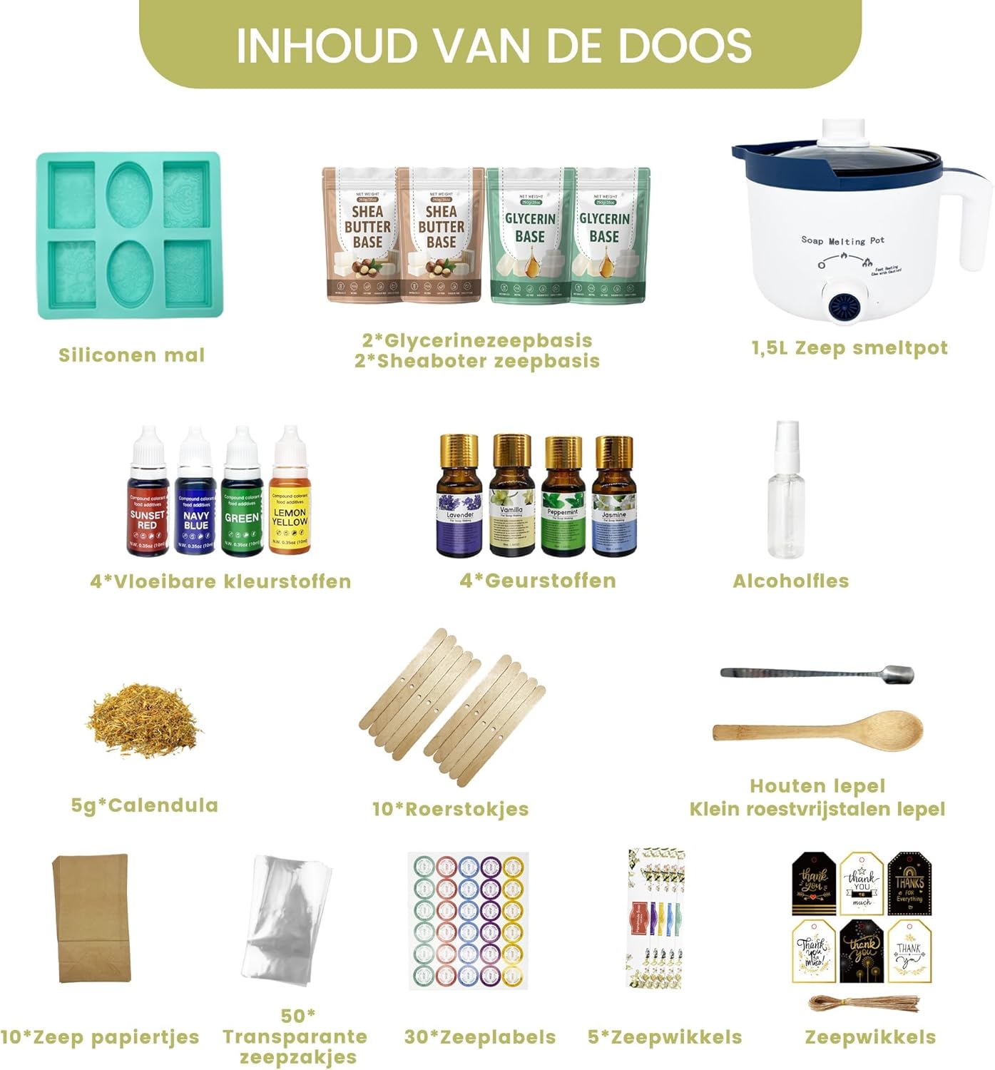 Lfisgnn Set Fai da Te per Produzione Sapone (Medio) - immagine 2