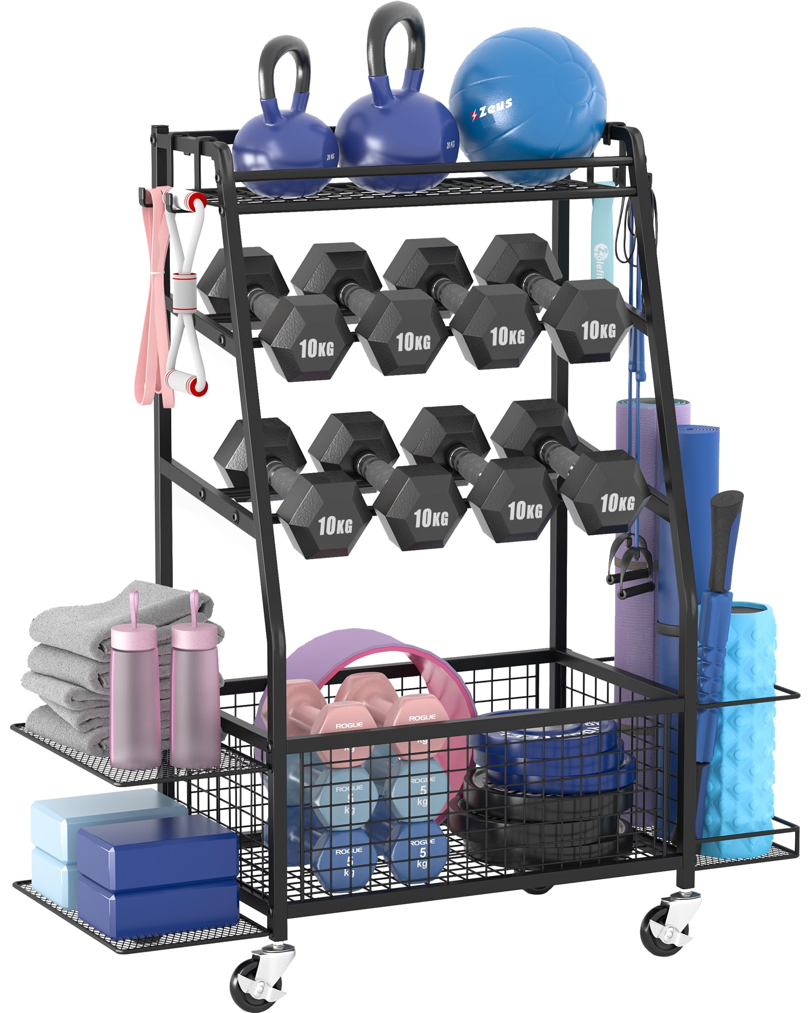 Rack per Manubri con 4 Ruote Mobili