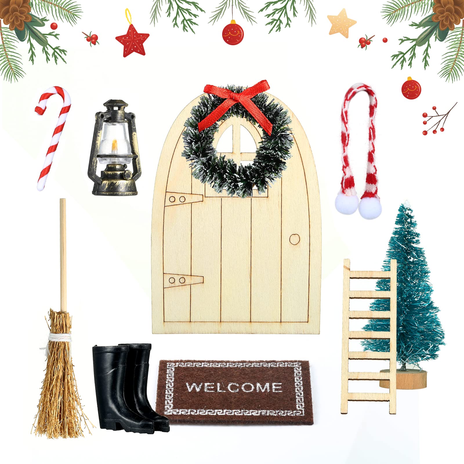 GWHOLE Porta Elfo Natale Kit 10 Pezzi