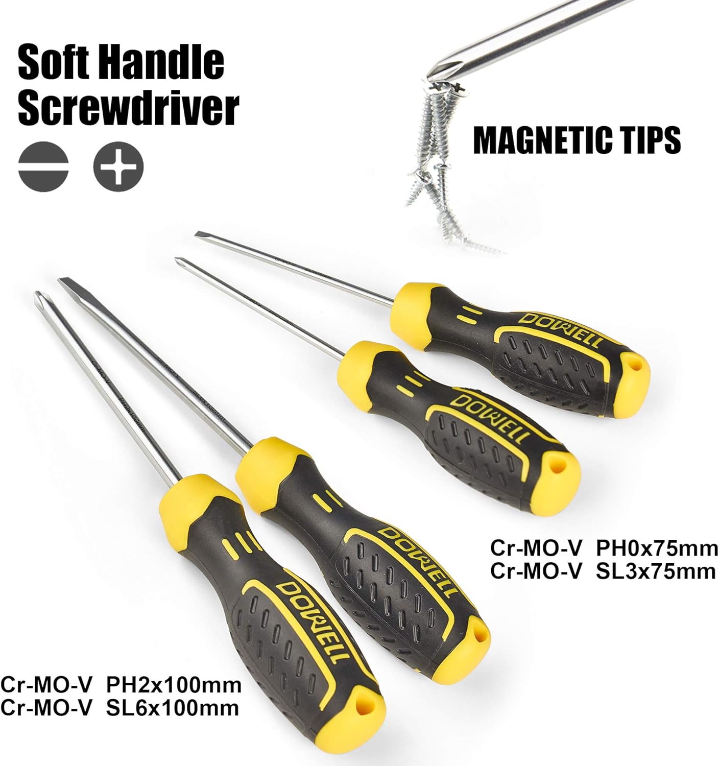 DOWELL Tool Set 49-Piece Home Repair, Yellow and black, 49 - immagine 3