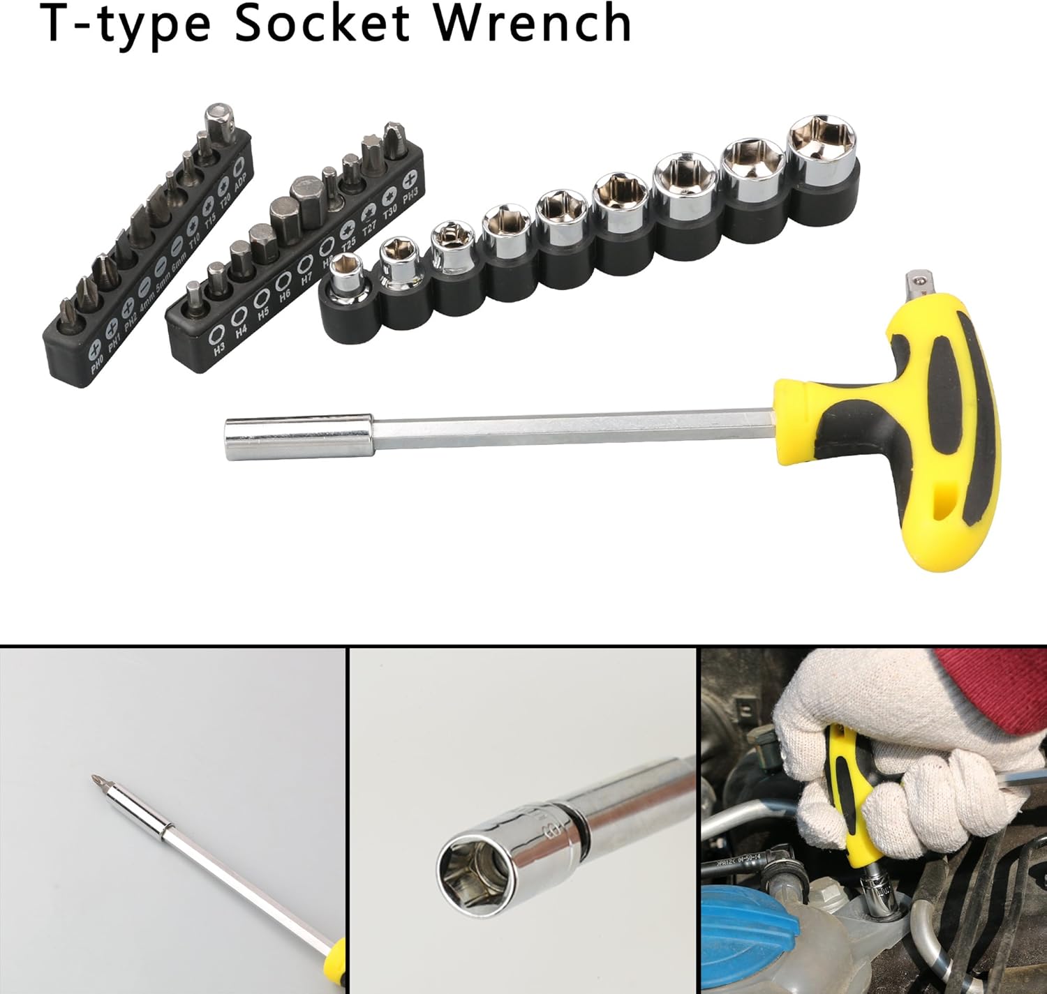 DOWELL Tool Set 49-Piece Home Repair, Yellow and black, 49 - immagine 5