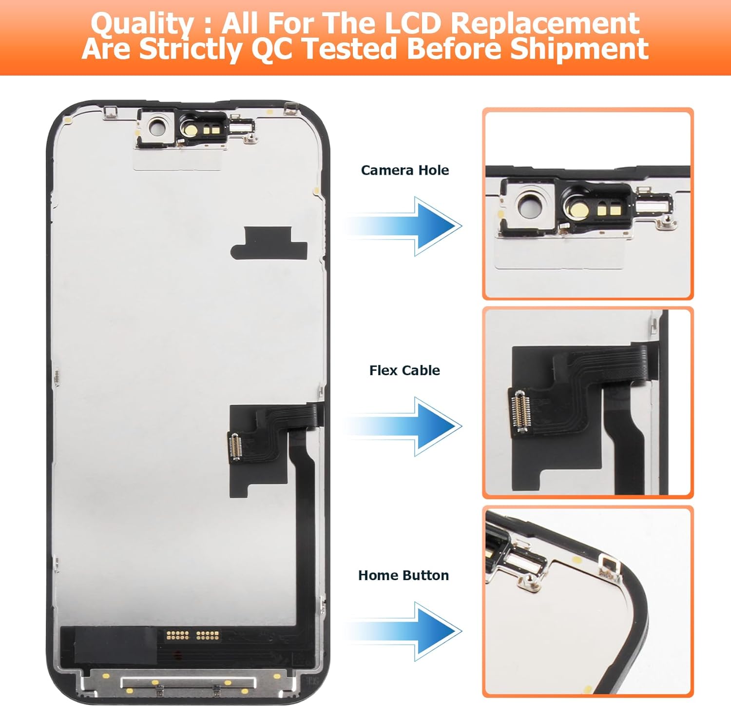 AGCUT Schermo LCD Incell per iPhone 16 Pro 6,3", Nero - immagine 3