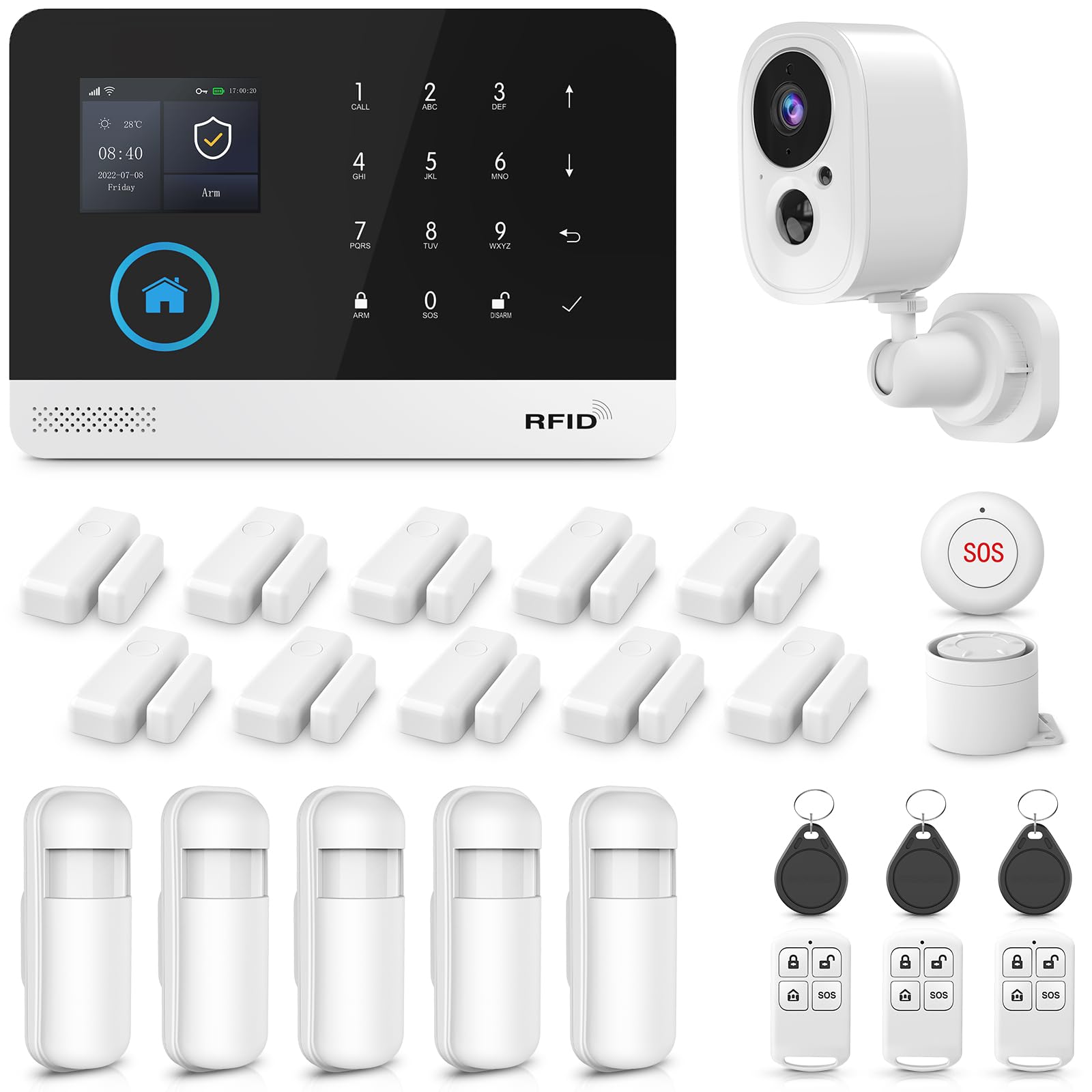 Sistema Allarme Domestico 4G+WIFI con Telecamera Esterna