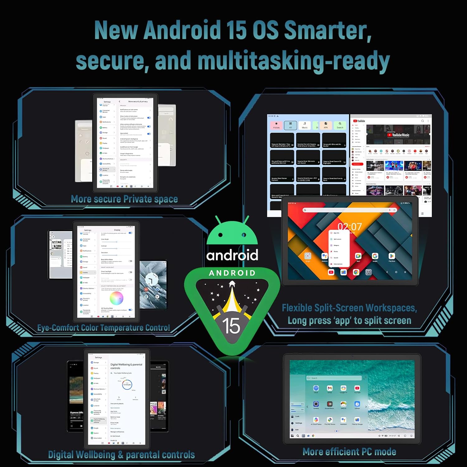 Whitedeer Tablet Android 15 10" Octa Core - immagine 2