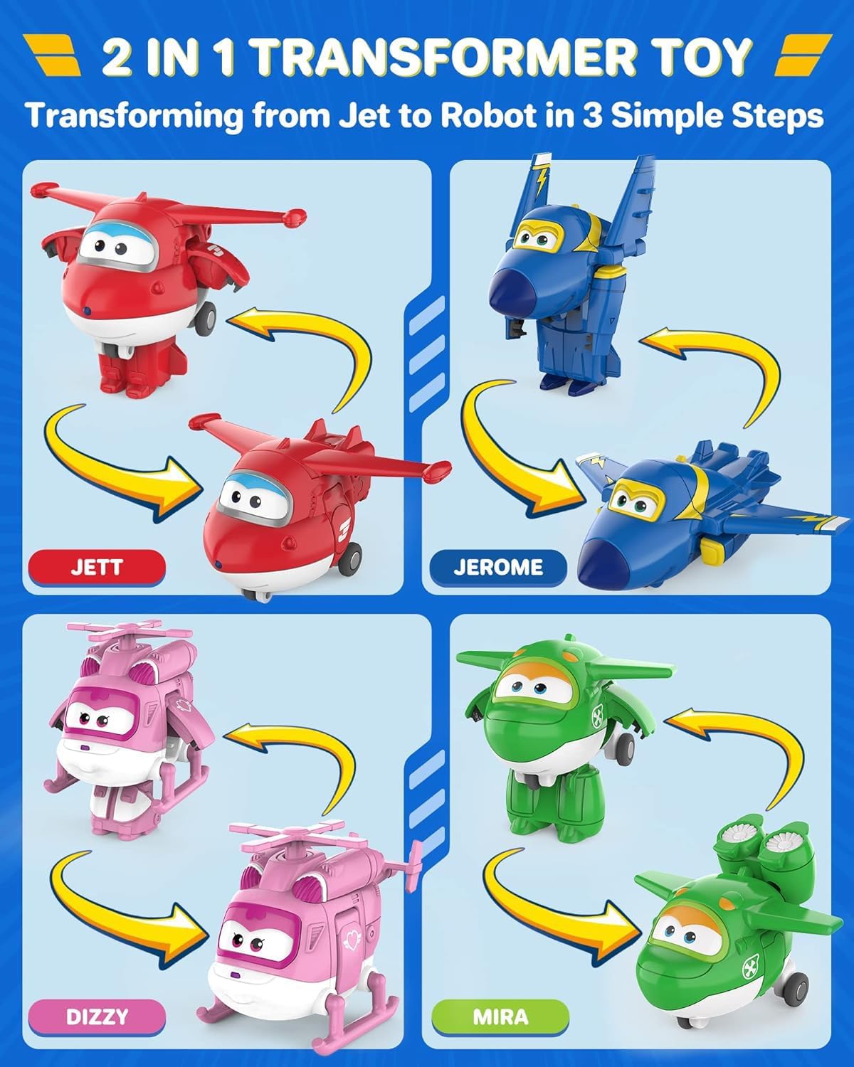 Super Wings Transform-a-Bots Serie 1 - 15 Personaggi 5cm - immagine 3