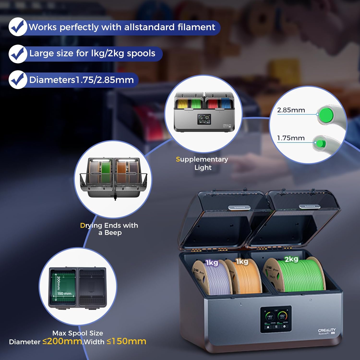 Creality Filament Dryer Space Pi X4 4 Spools - immagine 6