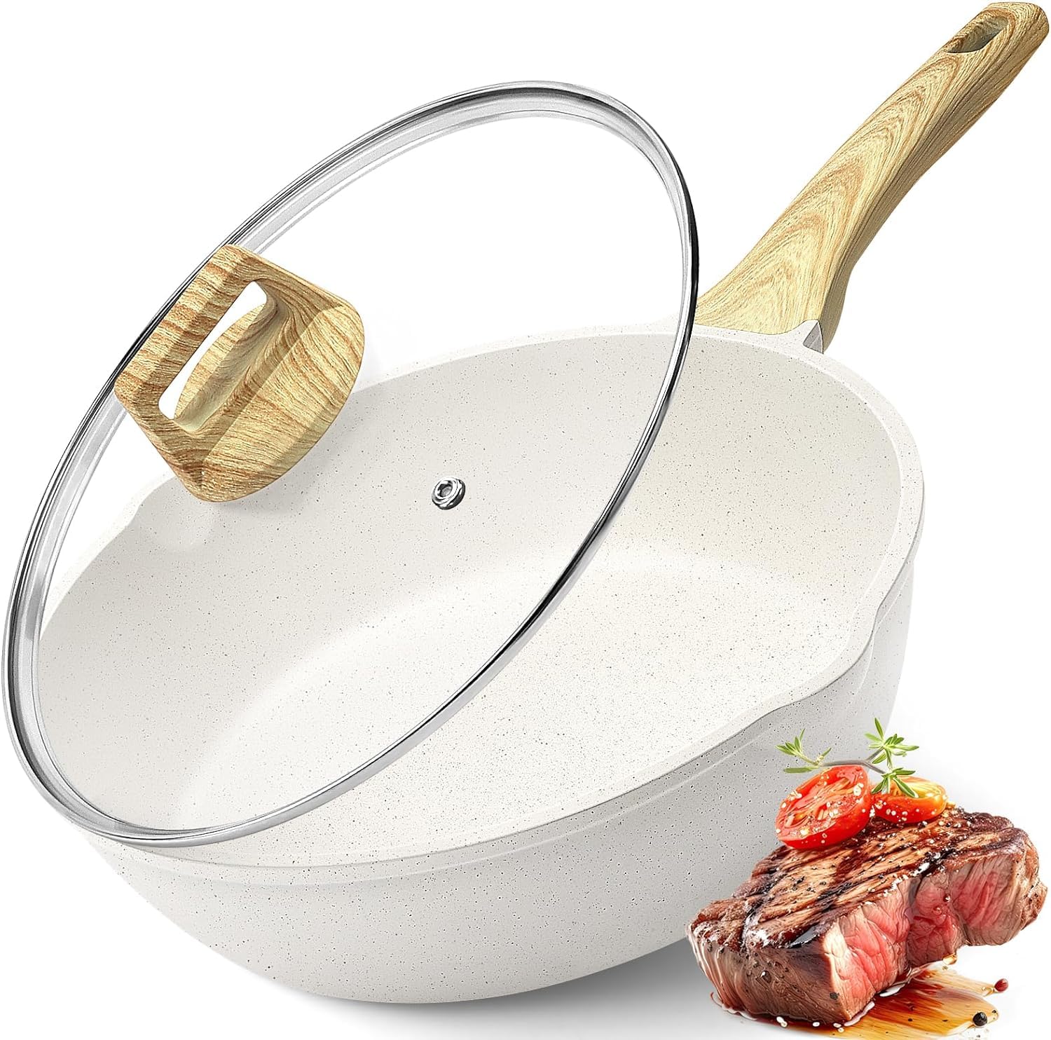 Gipp Padella Antiaderente in Granito 4,3L (Bianco, 28cm)