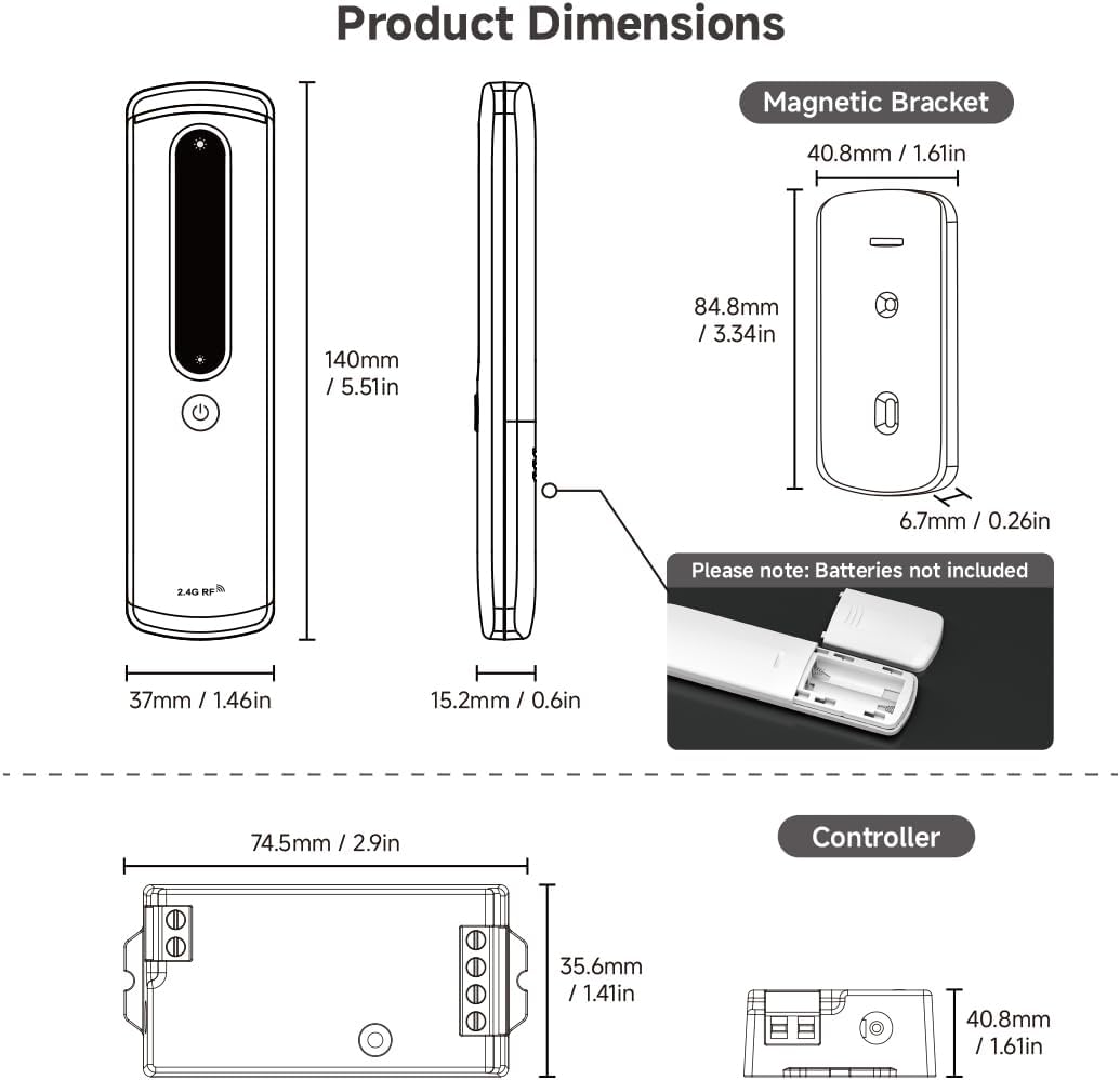 Sezo 2.4G RF RGBCCT LED Controller Kit C05RF - immagine 7