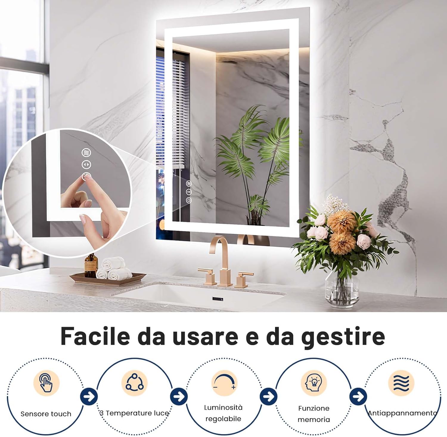 Weer Specchio da Bagno LED 60x80 cm - immagine 2