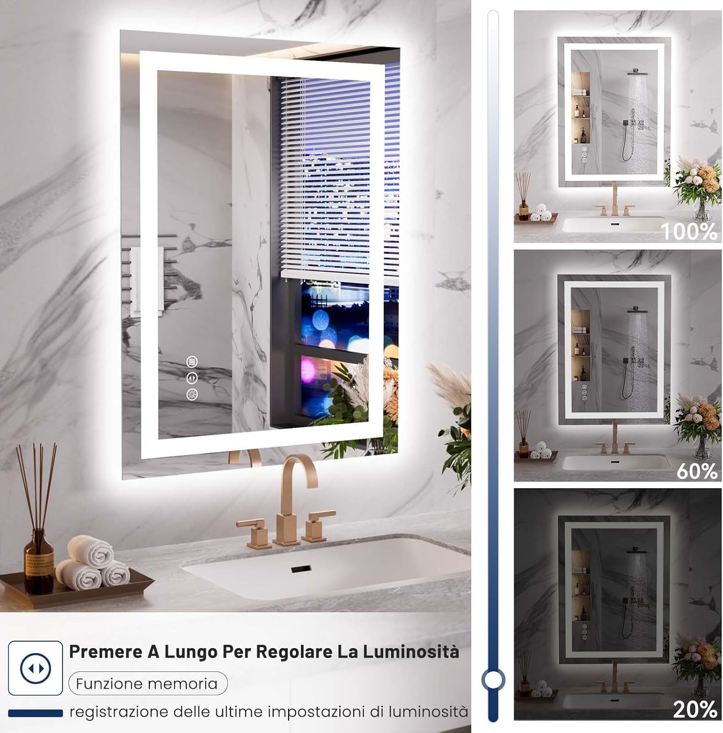 Weer Specchio da Bagno LED 60x80 cm - immagine 3