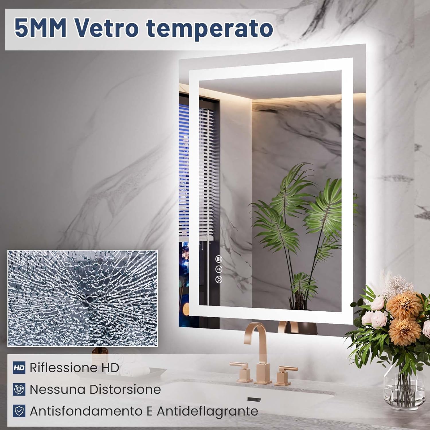 Weer Specchio da Bagno LED 60x80 cm - immagine 6