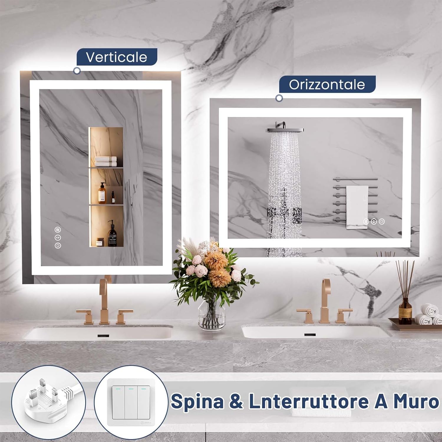 Weer Specchio da Bagno LED 60x80 cm - immagine 8