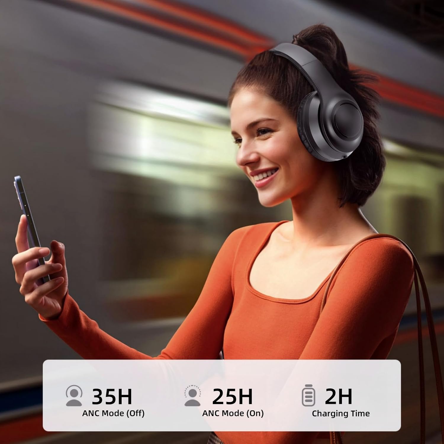 Cuffie TV Wireless Pieghevoli per Anziani con ANC - immagine 8