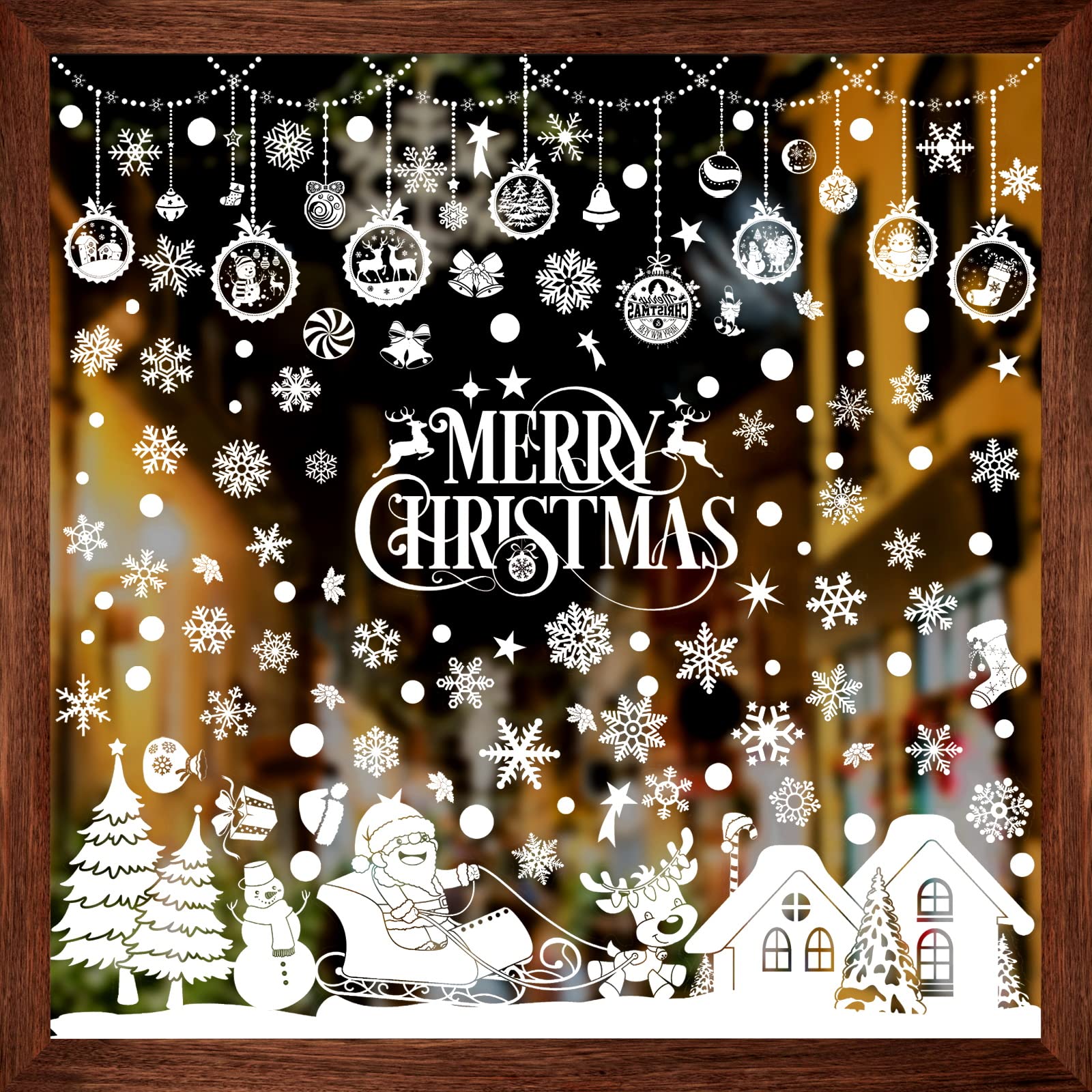 Bblike Adesivi per Finestre di Natale 8 Fogli