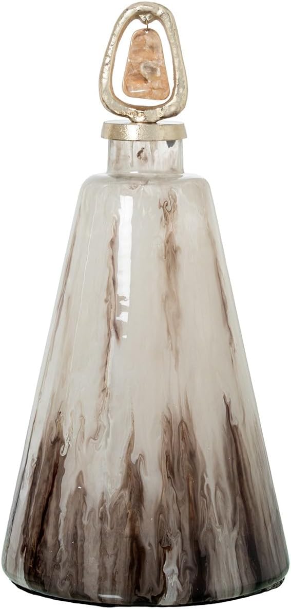 DRW Tibor - Vaso in Vetro con Tappo in Alluminio Gelido