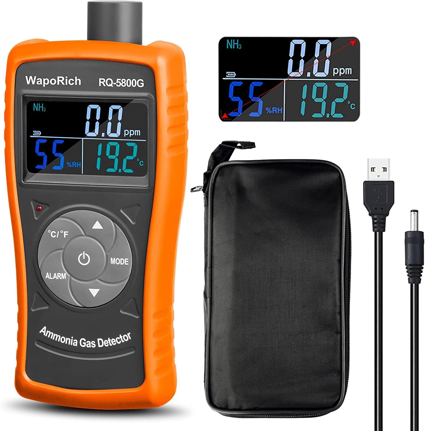 WapoRich Rilevatore Gas Ammoniaca NH3 0-100 PPM