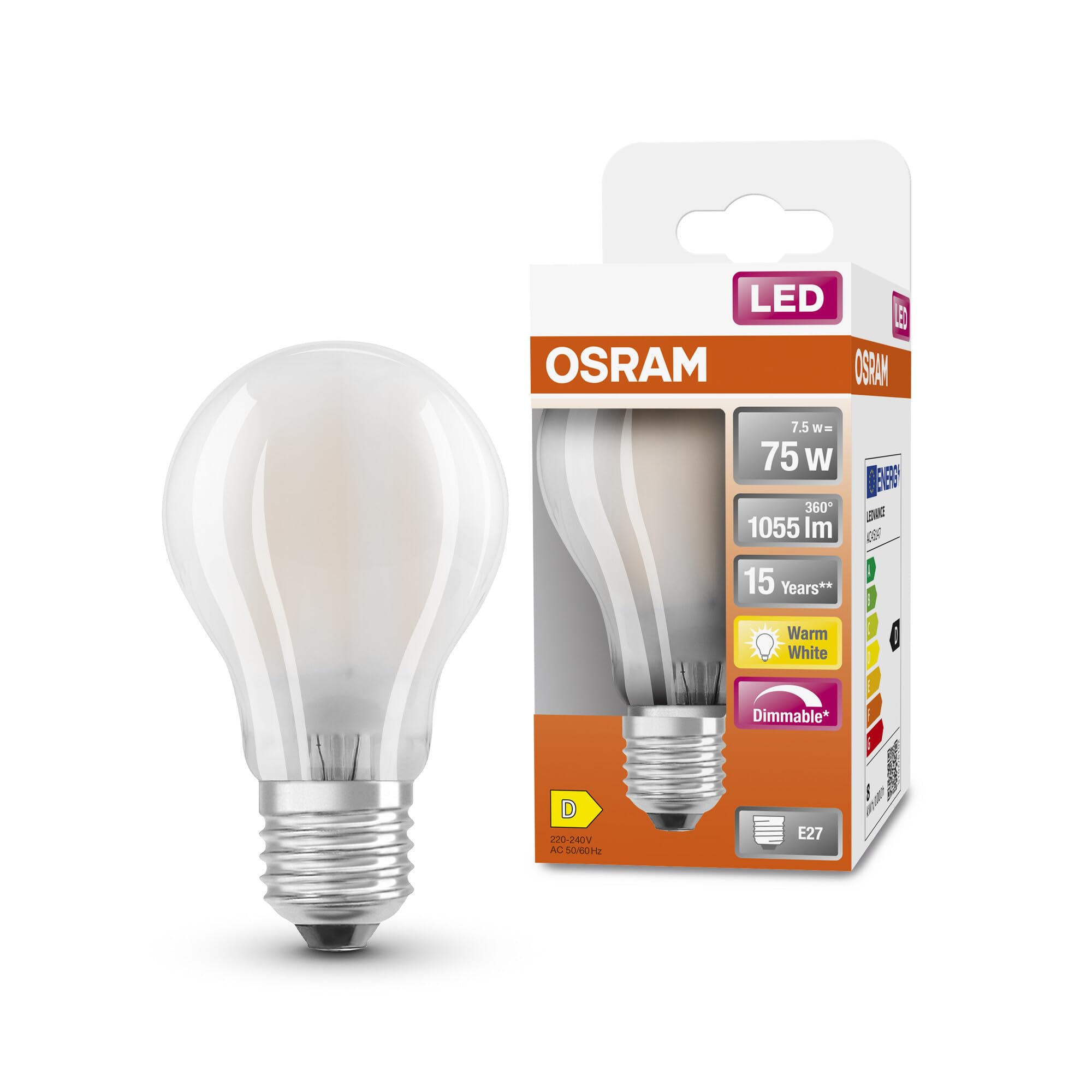 Osram LED Superstar Classic A75 Dimmerabile E27 (6 Pezzi)