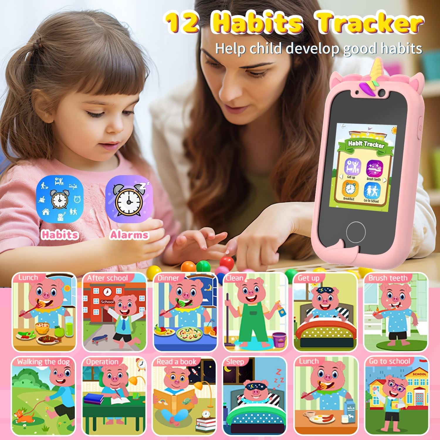 Ashfly Telefono Giocattolo Educativo per Bambini 2,4" - immagine 7