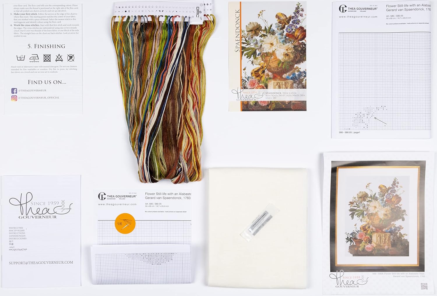 Thea Gouverneur - Kit Punto Croce Contato Natura Morta - immagine 3