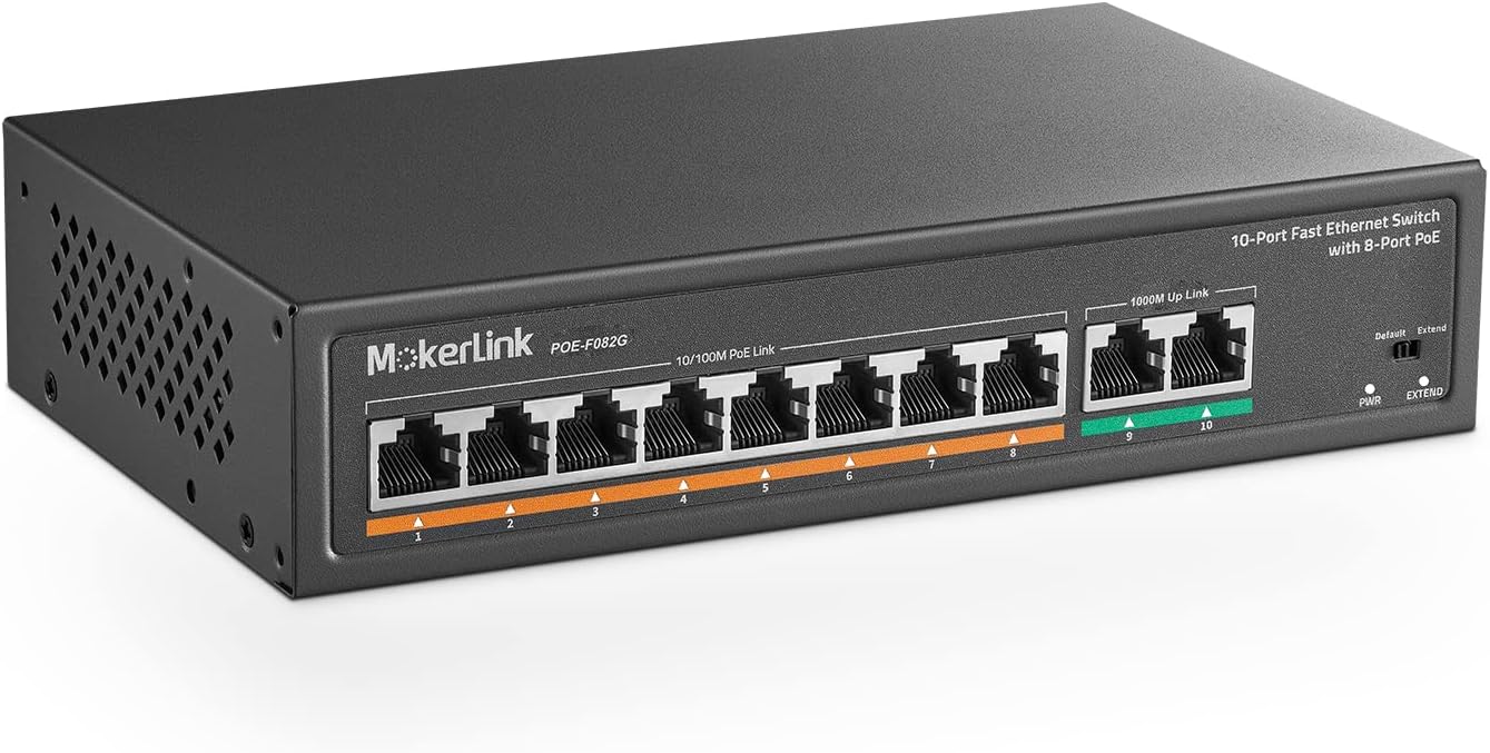 Mokerlink Switch PoE 8 Porte con 2 Gigabit Uplink - immagine 1