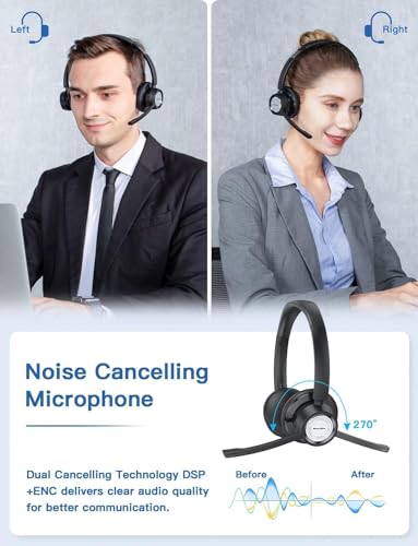 New Bee Cuffie Bluetooth con Microfono per PC, Nero - immagine 2