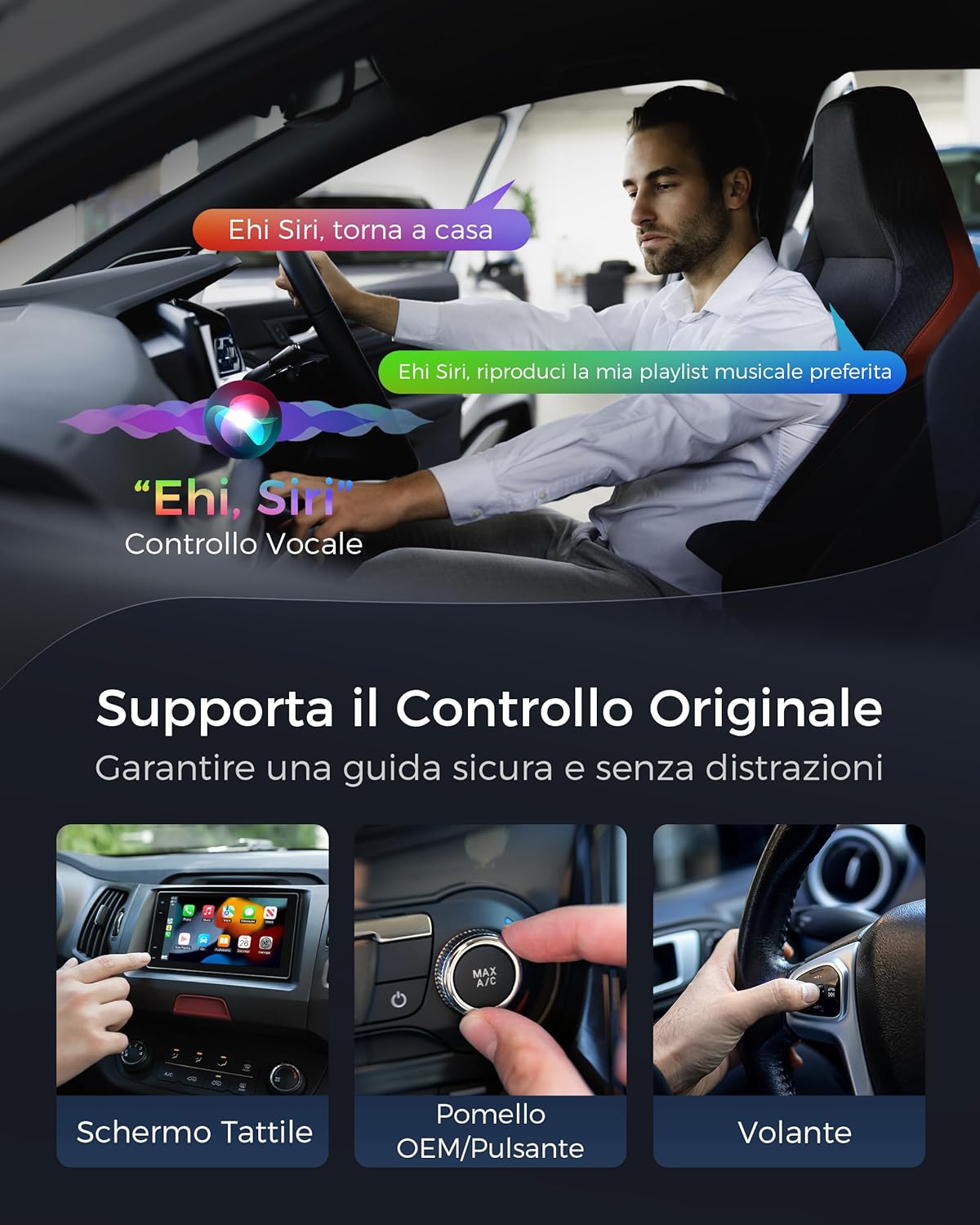 Adattatore CarPlay e Android Auto Wireless Bluetooth V5.3 - immagine 6
