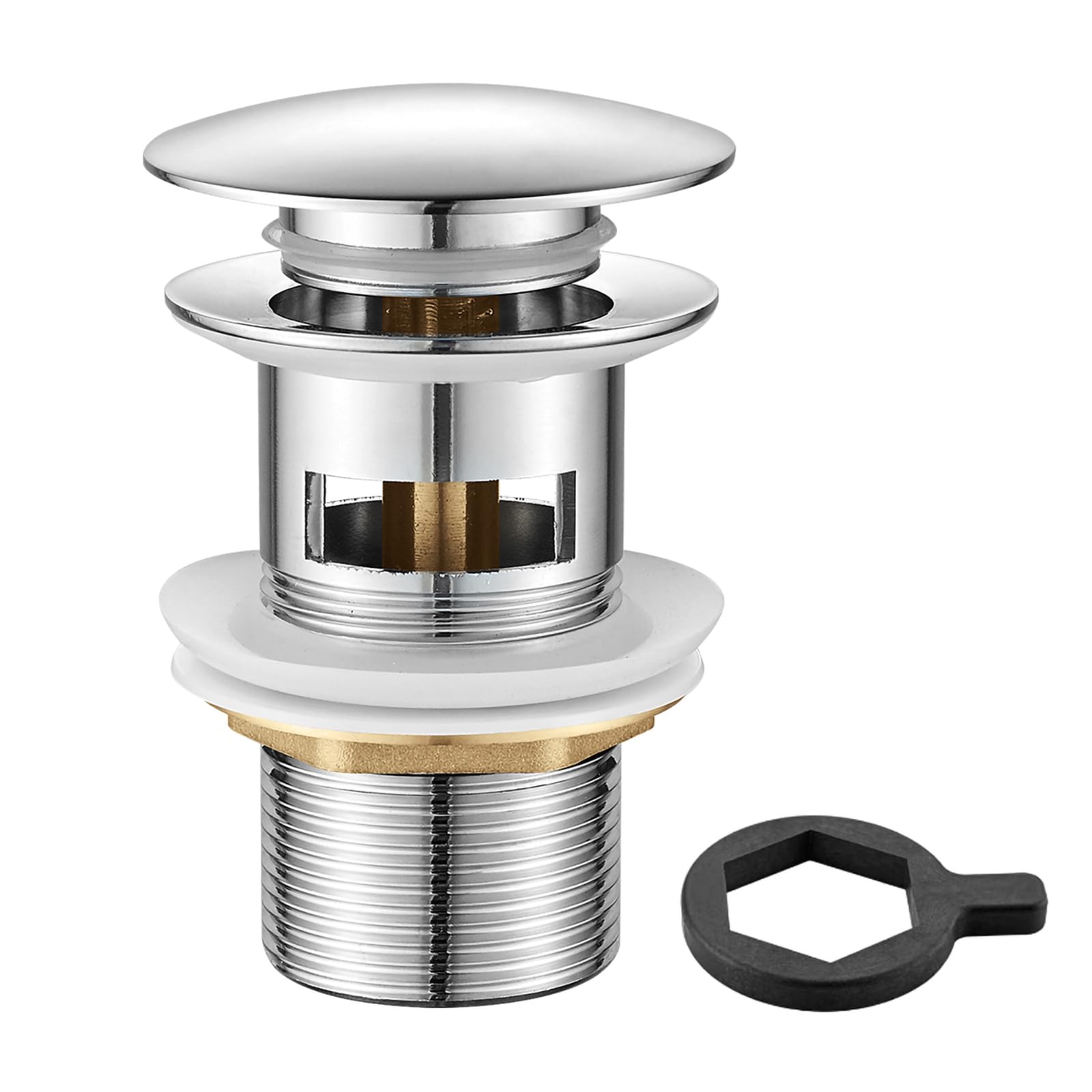 Ibergrif M20502 - Tappo di Scarico per Lavabo con Troppopieno