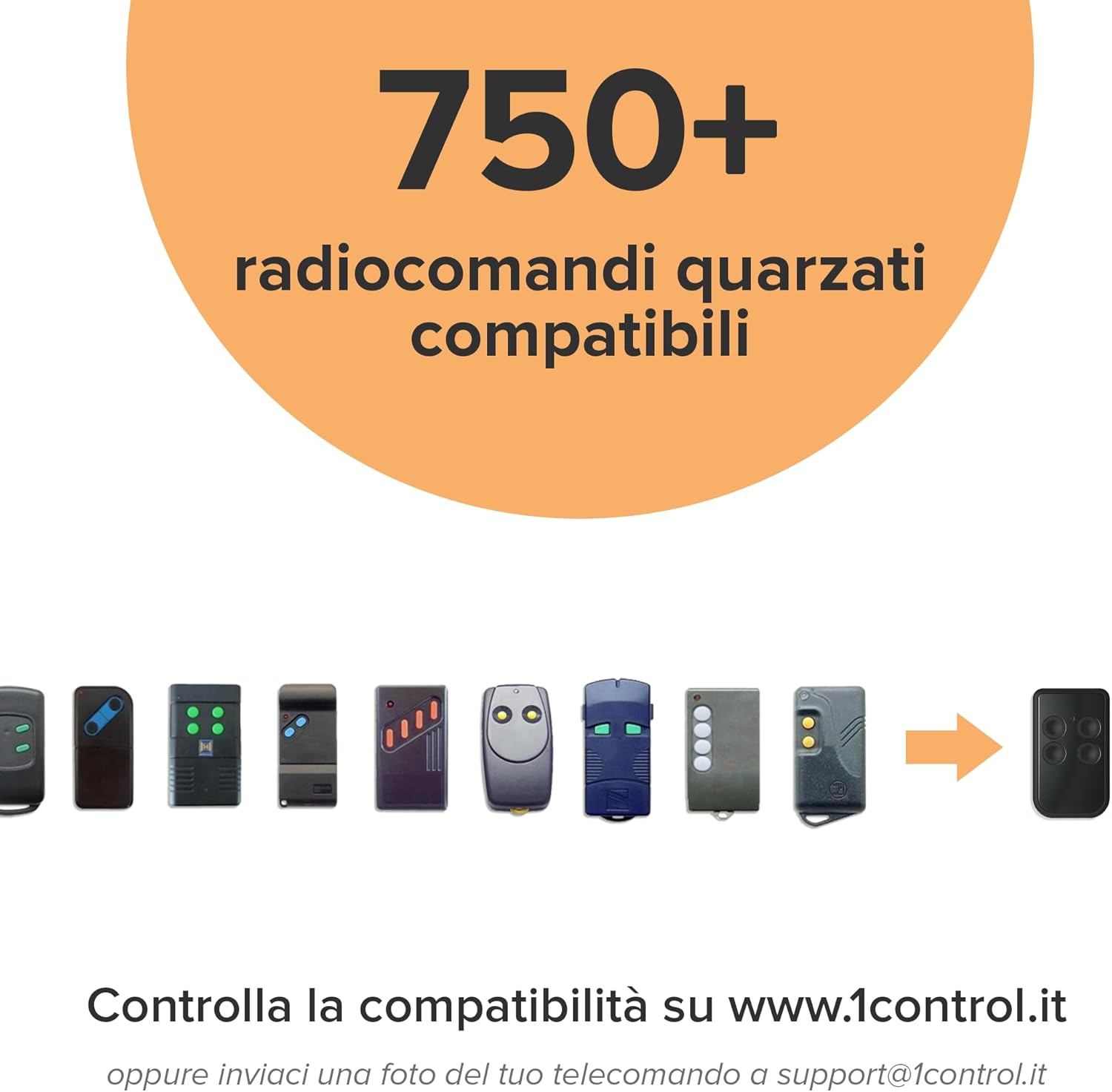 1control QZERO - Radiocomandi Universali Quarzati 4 Tasti - immagine 5