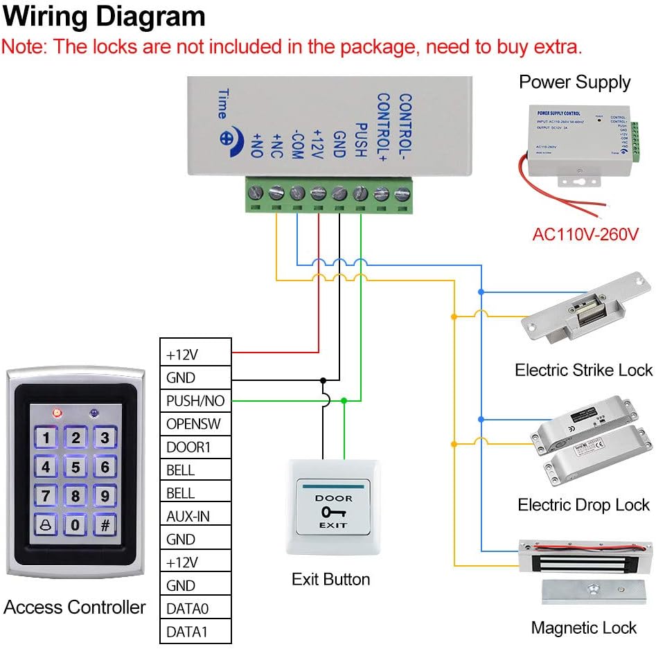 Hfeng Kit Sistema Controllo Accessi Porta 125KHz RFID - immagine 7