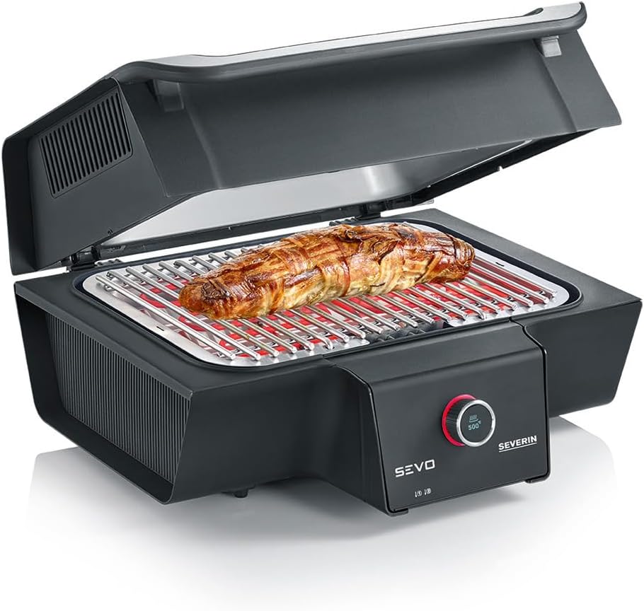 Severin SEVO GT Barbecue Elettrico 3000W Inox/Nero
